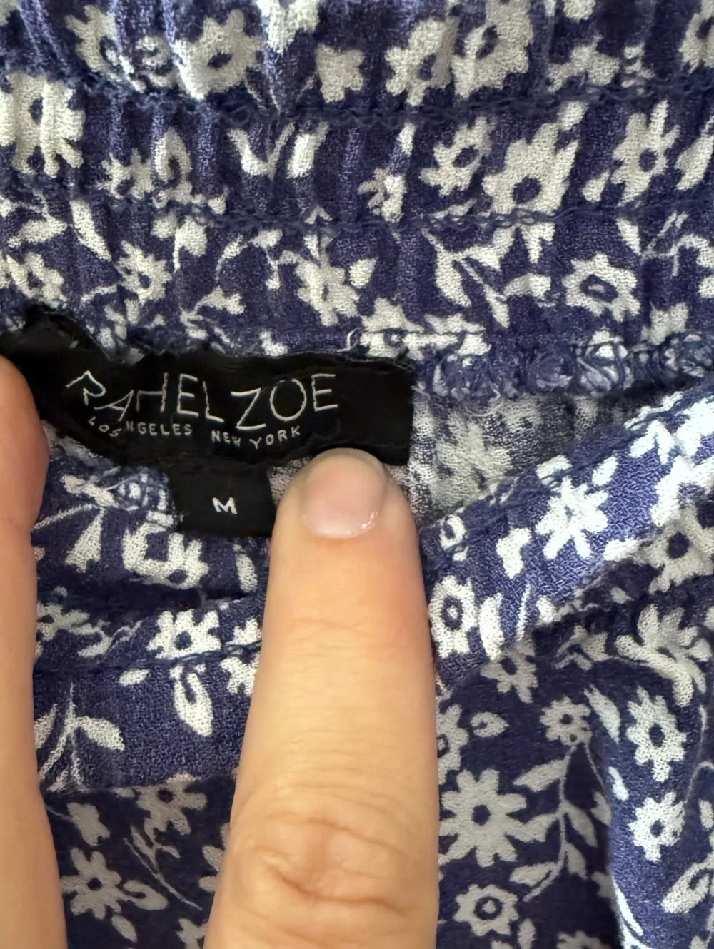 Zoe Blue White Floral Cottagecore Boho Ruffle Midi Skirt Womens M